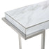 Set of Two 46" White and Silver Faux Marble Mirrored Sled Console Table