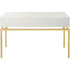 47" White and Gold Wood and Manufactured Wood Blend Mirrored Console Table With Storage