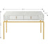 47" White and Gold Wood and Manufactured Wood Blend Mirrored Console Table With Storage