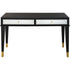 47" Black and Black and Gold Console Table With Storage