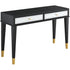 47" Black and Black and Gold Console Table With Storage