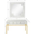 Set of Two 47" White and Gold Wood and Manufactured Wood Blend Mirrored Console Table And Drawers