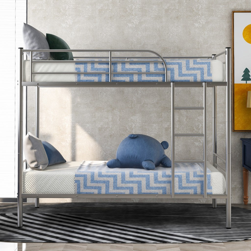 Silver Twin Over Twin  Separable Bunk Bed