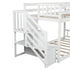 White Twin Over Twin Staircase Bunk Bed