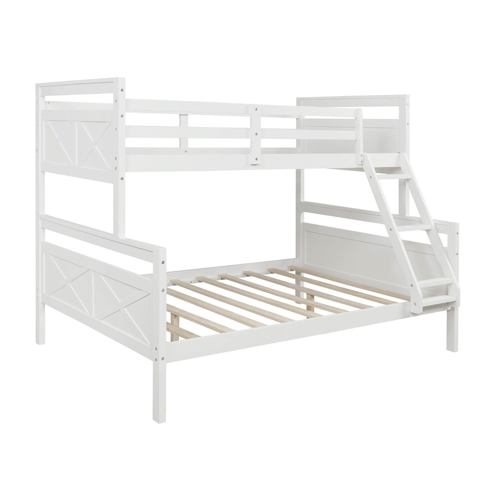 White Twin Over Full Size Bunk Bed