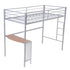 Silver Twin Over Full Size Metal Bunk Bed with Desk