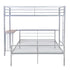 Silver Twin Over Full Size Metal Bunk Bed with Desk