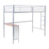 Silver Twin Over Full Size Metal Bunk Bed with Desk