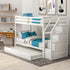 White Twin Over Twin Bunk Bed with Trundle