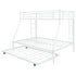 White Twin Over Full Size Bunk Bed with Trundle