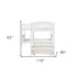 White Twin Contemporary Manufactured Wood and Solid Wood Bunk Bed