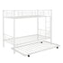 White Twin over Twin Traditional Steel Bunk Bed