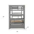 Gray Twin Over Twin Contemporary Bunk Bed With Stairs