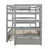 Gray Full Over Full Contemporary Bunk Bed With Stairs