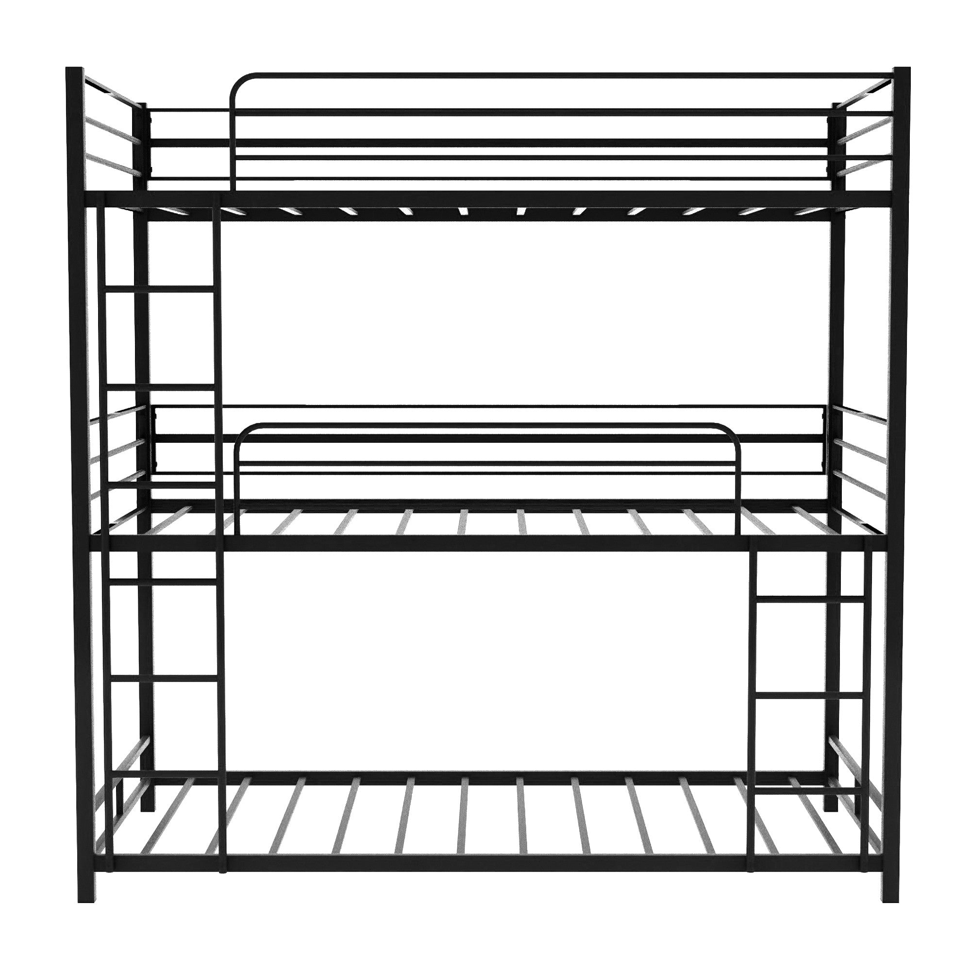 Black Twin Over Twin Over Twin Traditional Bunk Bed