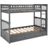 Twin over Twin Bunk Bed Drawers Convertible Beds Gray