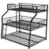 Black Twin XL over Full XL over Queen Size Bunk Bed