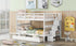 White Double Full Size Stairway Bunk Bed With Drawer