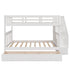 White Double Full Size Stairway Bunk Bed With Drawer