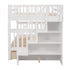 White Double Full Size Stairway Bunk Bed With Drawer