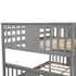 Modern Gray Full Over Full Bunk Bed with Two Drawers