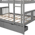 Modern Gray Full Over Full Bunk Bed with Two Drawers