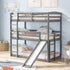 Gray Triple Bunk Twin Sized Bed with Slide