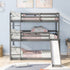 Gray Triple Bunk Twin Sized Bed with Slide