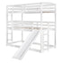 White Triple Bunk Twin Sized Bed with Slide