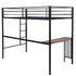 Black Metal Twin Size Loft Bed with Desk