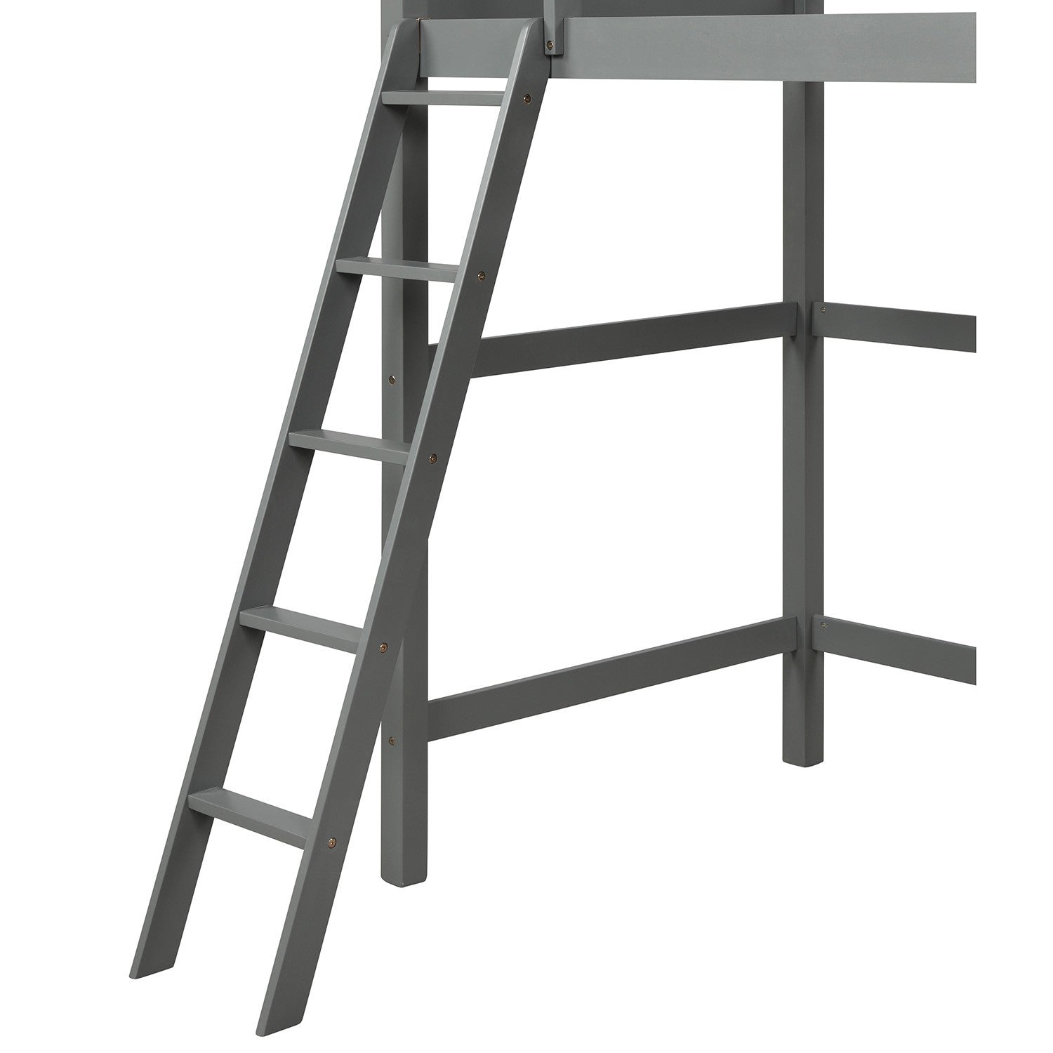 Gray Twin Size High Loft Bed