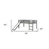 Gray Twin Size Low Loft Bed With Slide