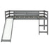 Gray Twin Size Low Loft Bed With Slide