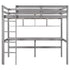 Minimalist Gray Twin Size Loft Bed with Built In Desk and Shelf