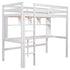 Minimalist White Twin Size Loft Bed with Built In Desk and Shelf