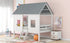 Playhouse with Windows and Roof White Twin Size Low Loft Bed