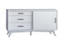 50" White Mahogany Solids & Okoume Veneer Cabinet_Enclosed storage TV Stand