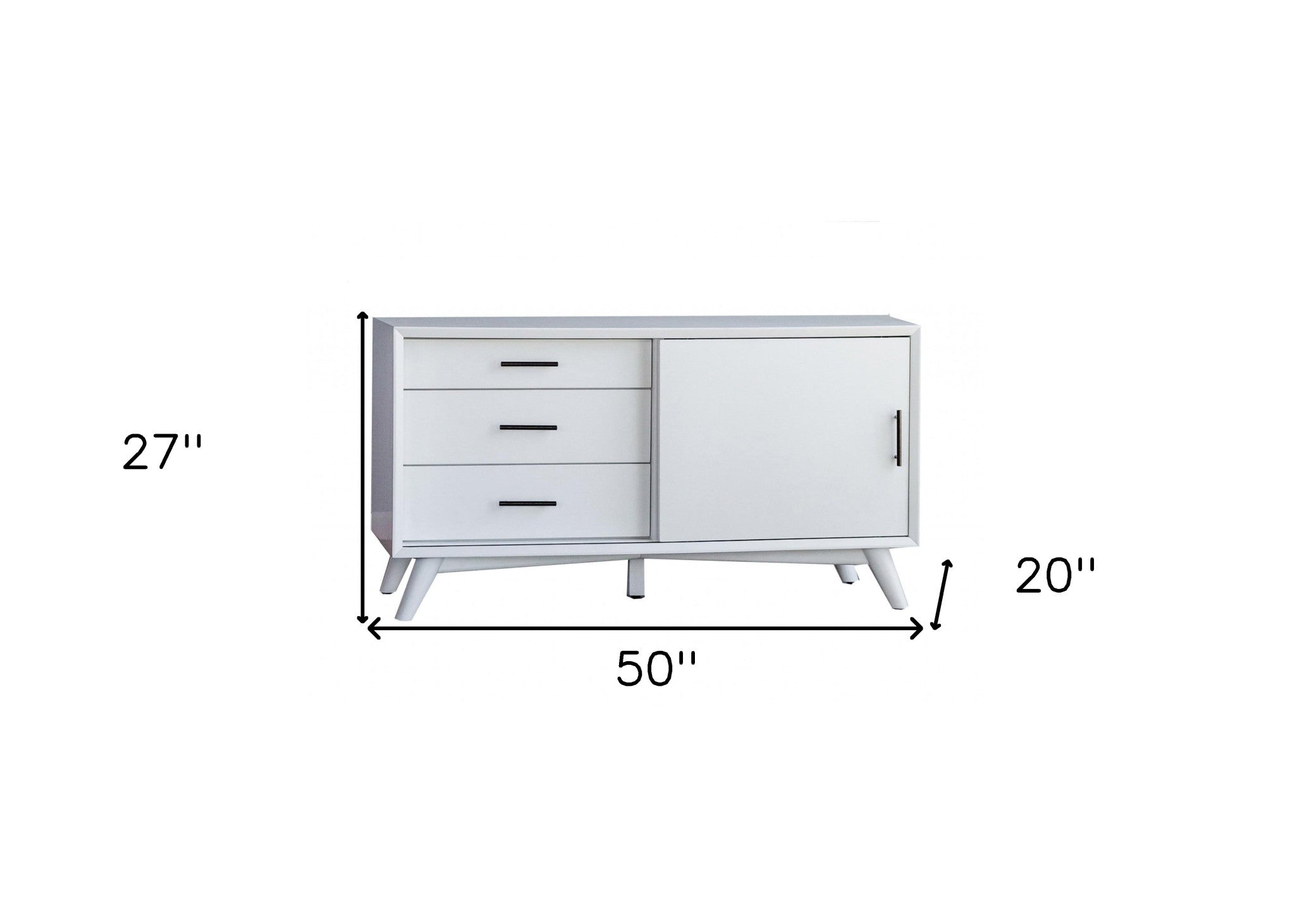 50" White Mahogany Solids & Okoume Veneer Cabinet_Enclosed storage TV Stand