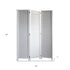 White Louvered Three Panel Room Divider Screen