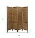 Brown Willow Four Panel Room Divider Screen