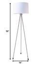 59" White Tripod Floor Lamp With White Drum Shade