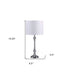 19" Silver Table Lamp With White Drum Shade