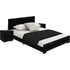 Moma White Wood Platform Queen Bed With Two Nightstands