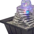 8" Clear Polyresin Ice Design Tabletop Fountain With LED