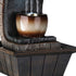 10" Brown Textured Polyresin Tabletop Fountain with LED Light