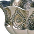 7" Silver Scalloped Design Polyresin Decorative Bowl With Orbs