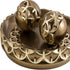 12" Rustic Gold Polyresin Decorative Bowl with Orbs Sculpture