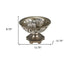 13" Brushed Silver Leaf Polyresin Decorative Pedestal Bowl with Orbs