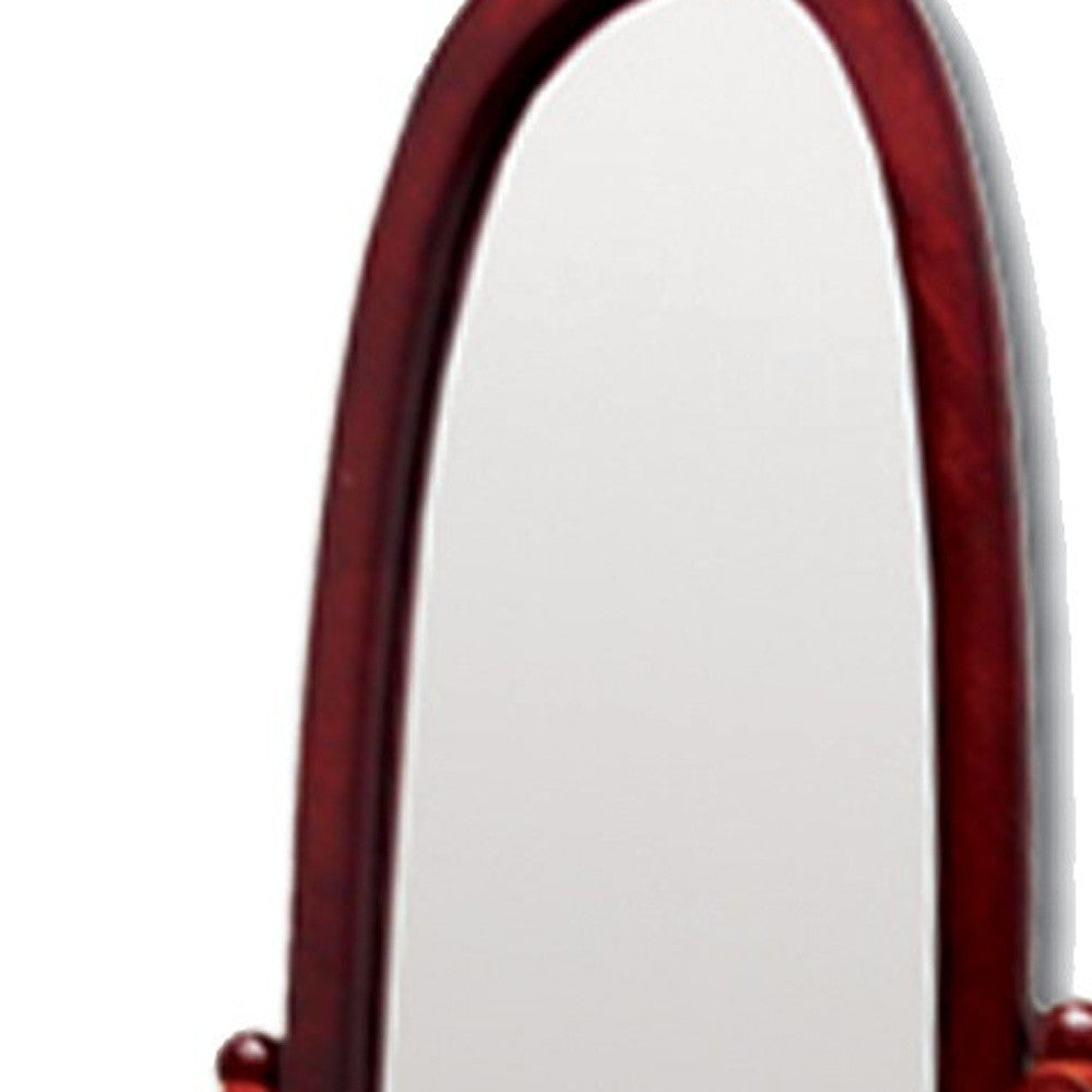 Brown Oval Cheval Standing Mirror