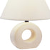 12" Beige Ceramic Bedside Table Lamp With White Empire Shade